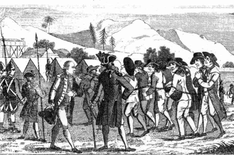 the landing of the convicts at botany bay