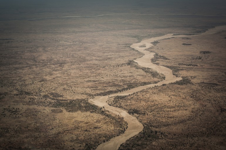 Aerial picture of the wadis Moura, between Abeche and Farchana, near Hadjer Hadid, in the Ouaddaï region, in eastern Chad, on March 22, 2019. (Photo by Amaury HAUCHARD / AFP)