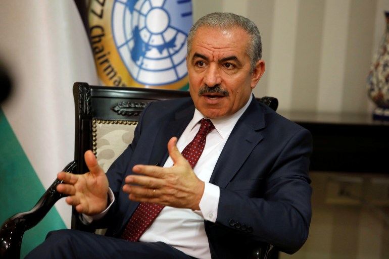 Palestinian Prime Minister Mohammad Shtayyeh gestures during an interview with Reuters in his office in Ramallah, in the Israeli-occupied West Bank, June 27, 2019. REUTERS/Raneen Sawafta